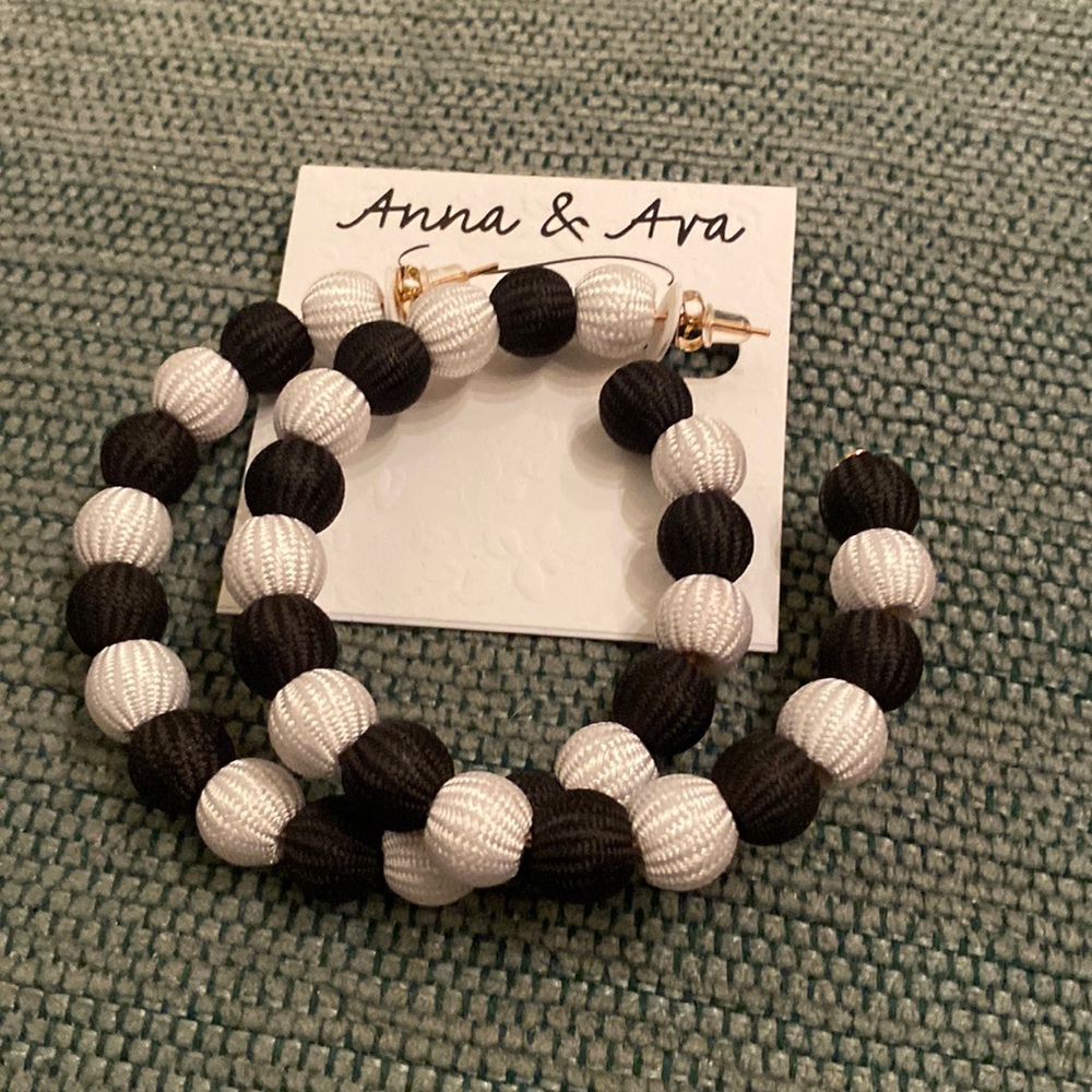 Black and white earrings